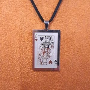Silver Queen of Hearts Necklace charm